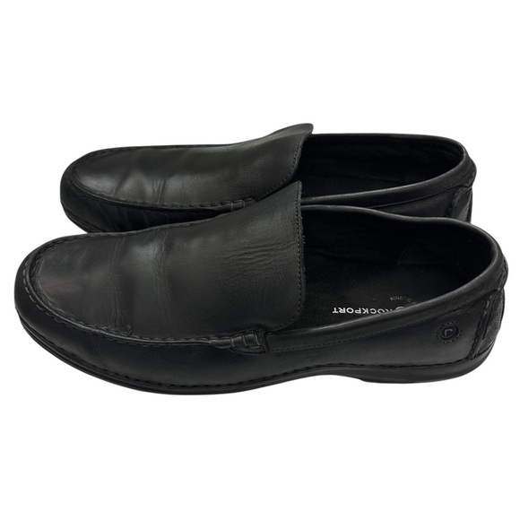 Rockport Loafers, Black Leather, Size Men’s 12M, Good Condition, Sole’s Perfect - Picture 2 of 7